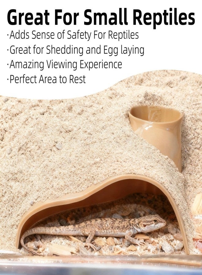 Hollima Reptile Underground Corner Cave Viewing Hide Lizard Hognose Leopard Snake Gecko Hideout Habitat Tank Enrichment Reptile Decoration Accessories Toys Ornaments Supplies - Image 5